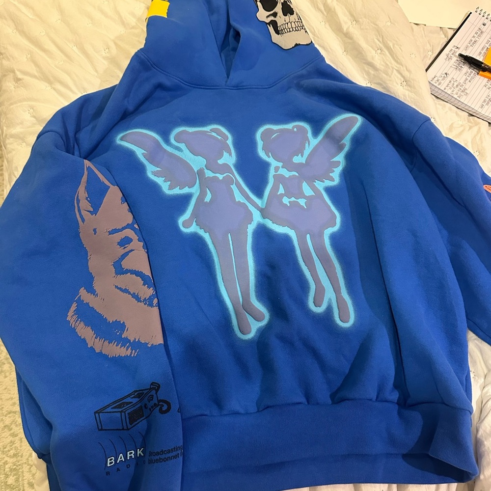 Drake Blue Hoodie with Angelic Graphic